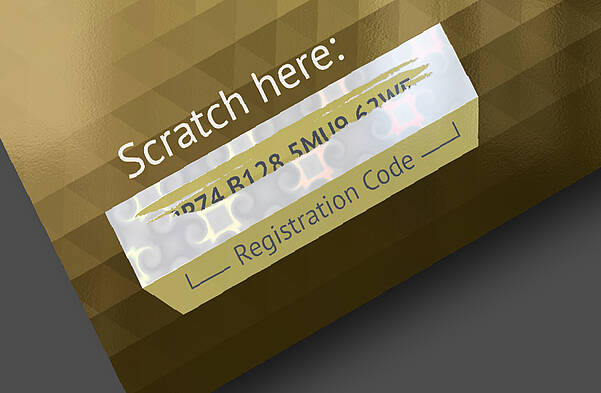 Innovative Loyalty Cards & Bonus Cards: Scratch-Off Effects for Brand Identity Golden bonus card with scratch-off decoration