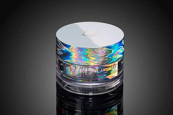 Enhancing Beauty Products: Gold & Silver for Cosmetics Industry Packaging Printing Cosmetic jars with rainbow hologram effects
