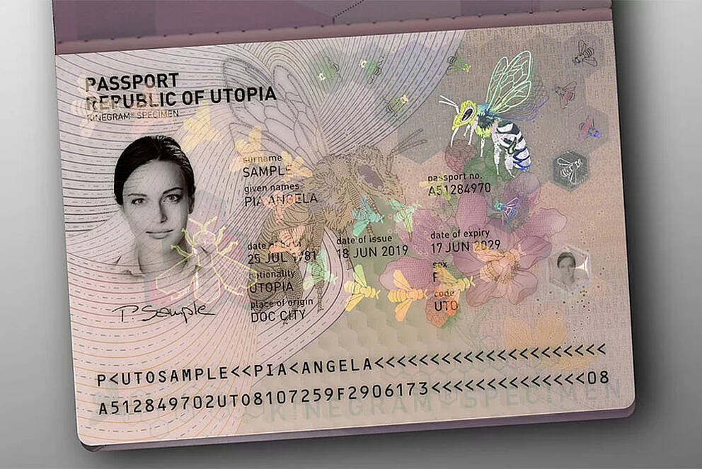 OVD KINEGRAM® Technology Exposes Fake IDs Passport with holograms as high-security features